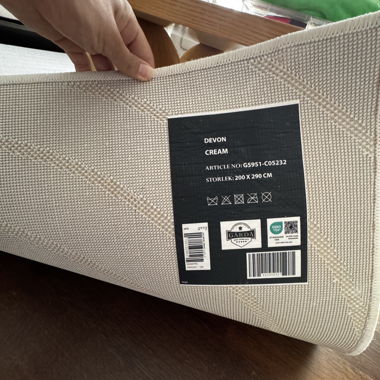 Garda Devon Cream Rug 200x290 by Benuta