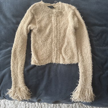 Beige Textured Cardigan