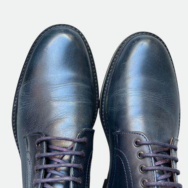 Blaues Lederschuh-Halbschuhe