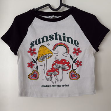 Crop top sunshine à manches raglan