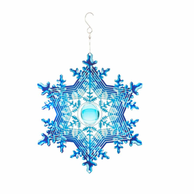 Windspiel Schneeflocke mit Glaskugel Deko-Hänger_3