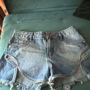 Short in denim sbiancato