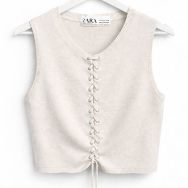 Top Zara con lacci senza maniche