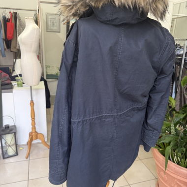Parka marine capuche fourrure