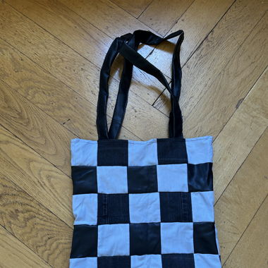 Sac fourre-tout à carreaux fait main