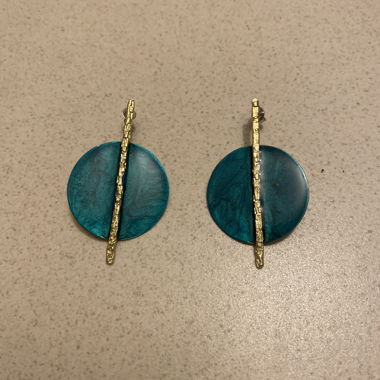 Boucles d'oreilles rondes turquoise