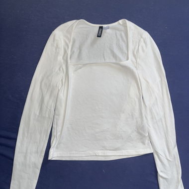 White square neck Top