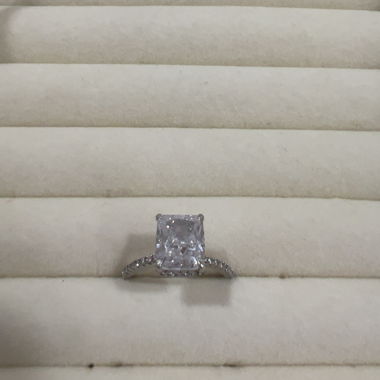 Silver-colored stone ring