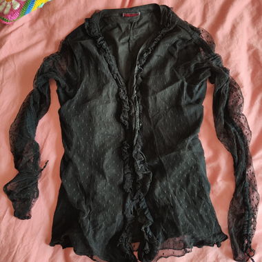 Blouse vintage Max&Co à volants et en mesh
