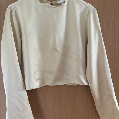 H&M yellow satin top 