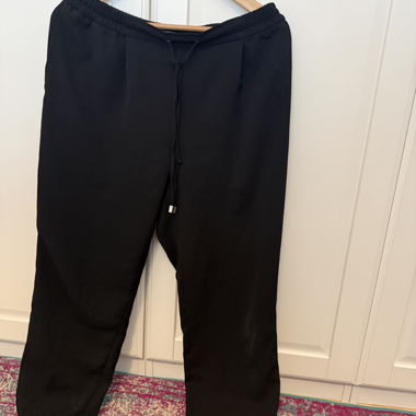 Black Zara Fabric Trousers with Elastic Waist