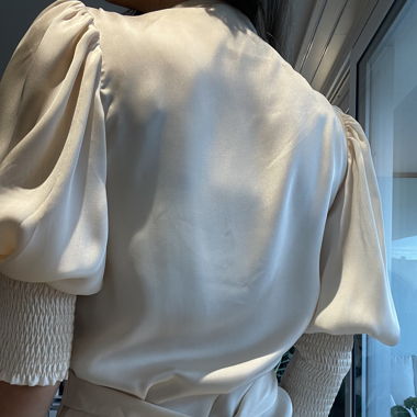 Silky wrap blouse (Spring/Autumn) 