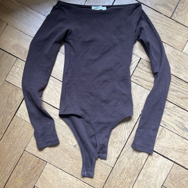 Dark Grey Long-Sleeve Bodysuit