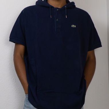 Lacoste blue short-sleeve hoodie