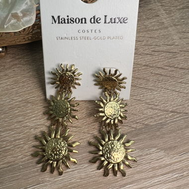Boucles d'oreilles Soleil dorées