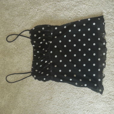 Polka Dot Mesh Cami Top