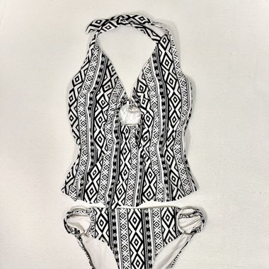 Stylish B&W Bikini Set, Perfect for Summer -Size S