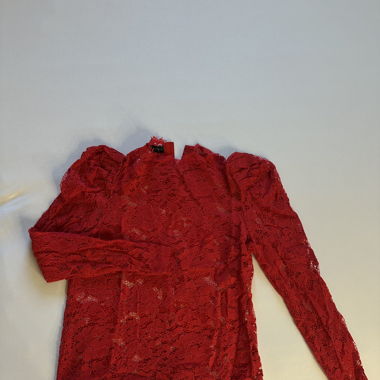 Red lace longsleeve shirt
