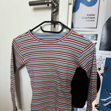 Rainbow striped langarm top