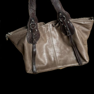 Borsa a mano in pelle marrone