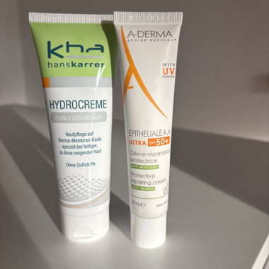 A-Derma SPF und Hanskarrer Creme
