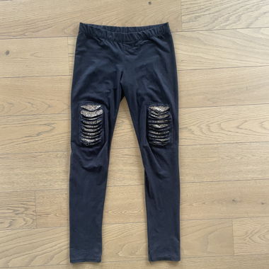 Black leggings with sequin panels