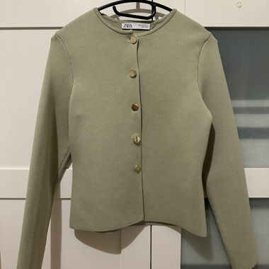 Cardigan in maglia ZARA verde Taglia M