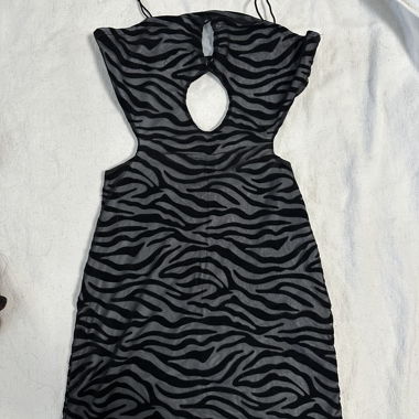 SHEIN Zebra Cut-Out Mini Dress Sz. S New