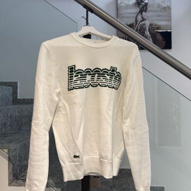 Maglione bianco Lacoste con logo