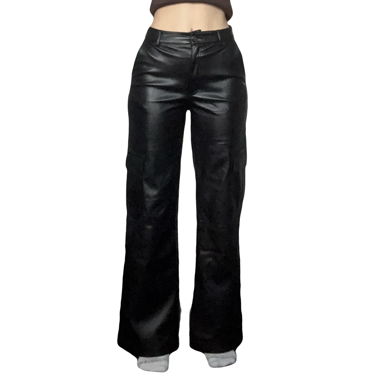 Kunstleder Hose Schwarz 