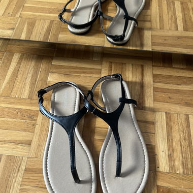 Sandales plates noires