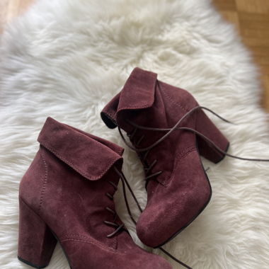 Bordeaux high heels plateaux