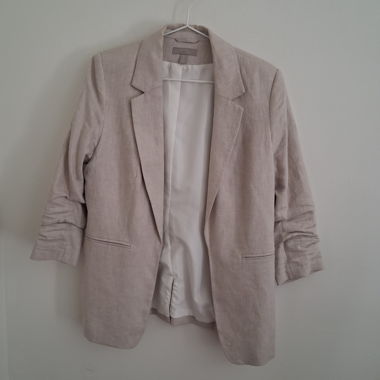 H&M Beige Leinenblazer Grösse M