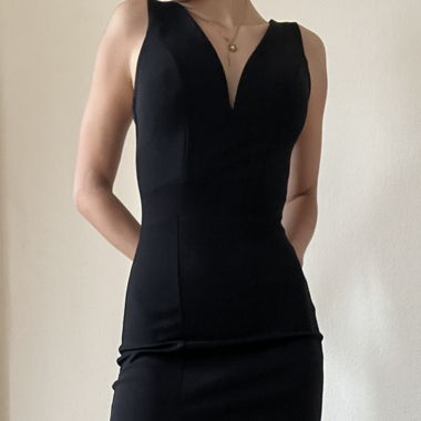 Black slip dress