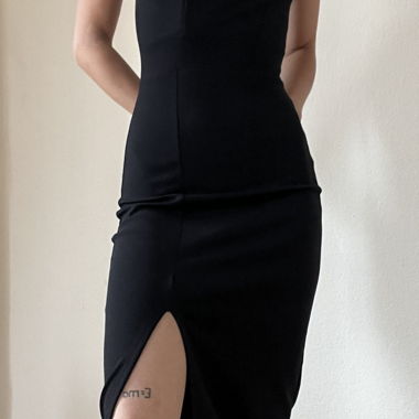 Black slip dress