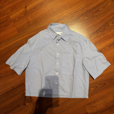 Camicia ZARA manica corta a righe, fit cropped