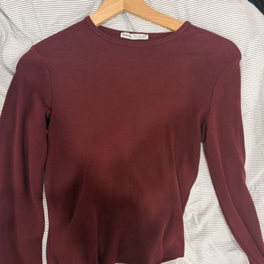 Bershka long-sleeve wine red