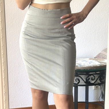 Light grey office skirt