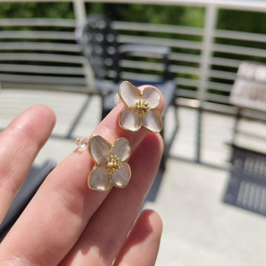 Blumen Ohrringe gold farbe earrings