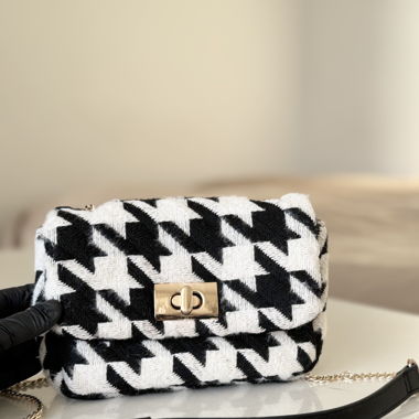 H&M Stylische Tasche in Schwarz/Weiß-Guter Zustand