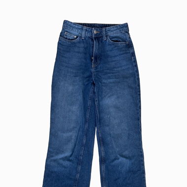 Dark blue ultra high-waist jeans