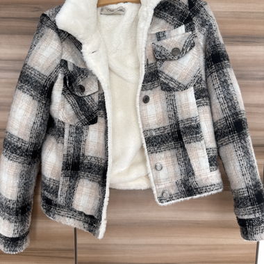 Veste Teddy à carreaux