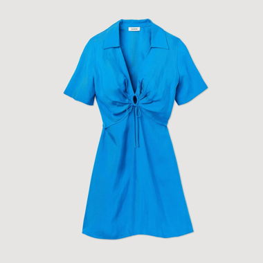 Abito blu con fiocco davanti