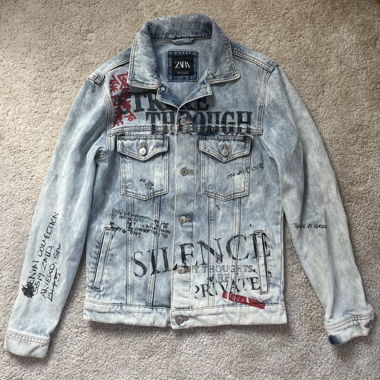 Zara Jeans Jacke mit Print 