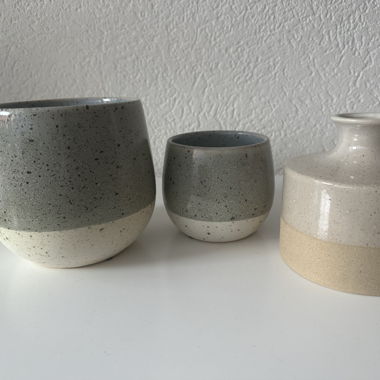 Set vasi decorativi in ceramica puntinata