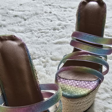 Rainbow Keilabsatz-Mules