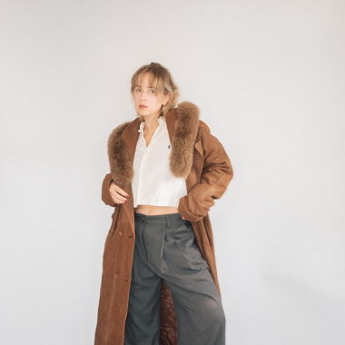 Vintage Suede Leather Coat