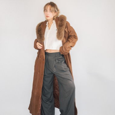 Vintage Suede Leather Coat