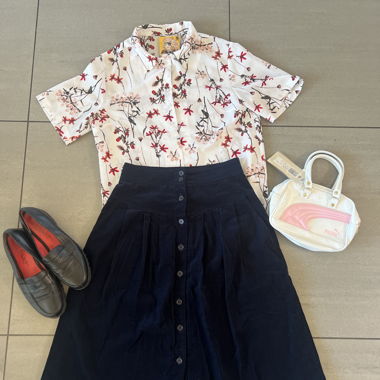 chemise vintage Damart à motifs florales 