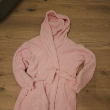 Teddy Bademantel, kuschelig weich, rosa